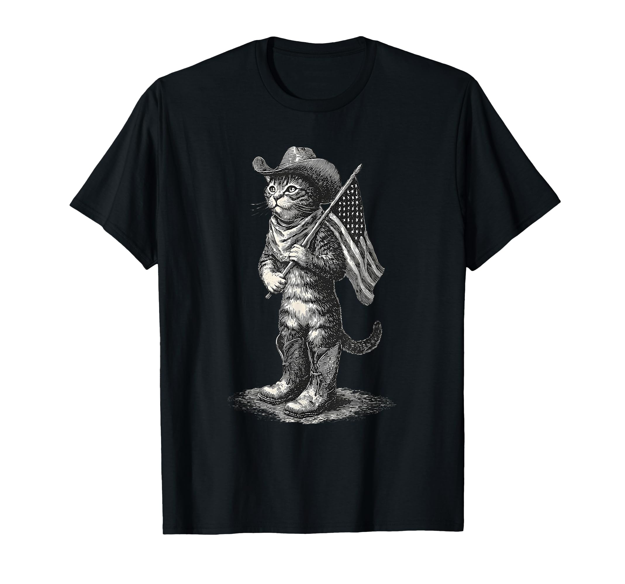 Cowboy Cat Western Country Cowgirl Funny T-Shirt - Novelty Apparel Unisex - T-Shirt, Sweatshirt, Hoodie