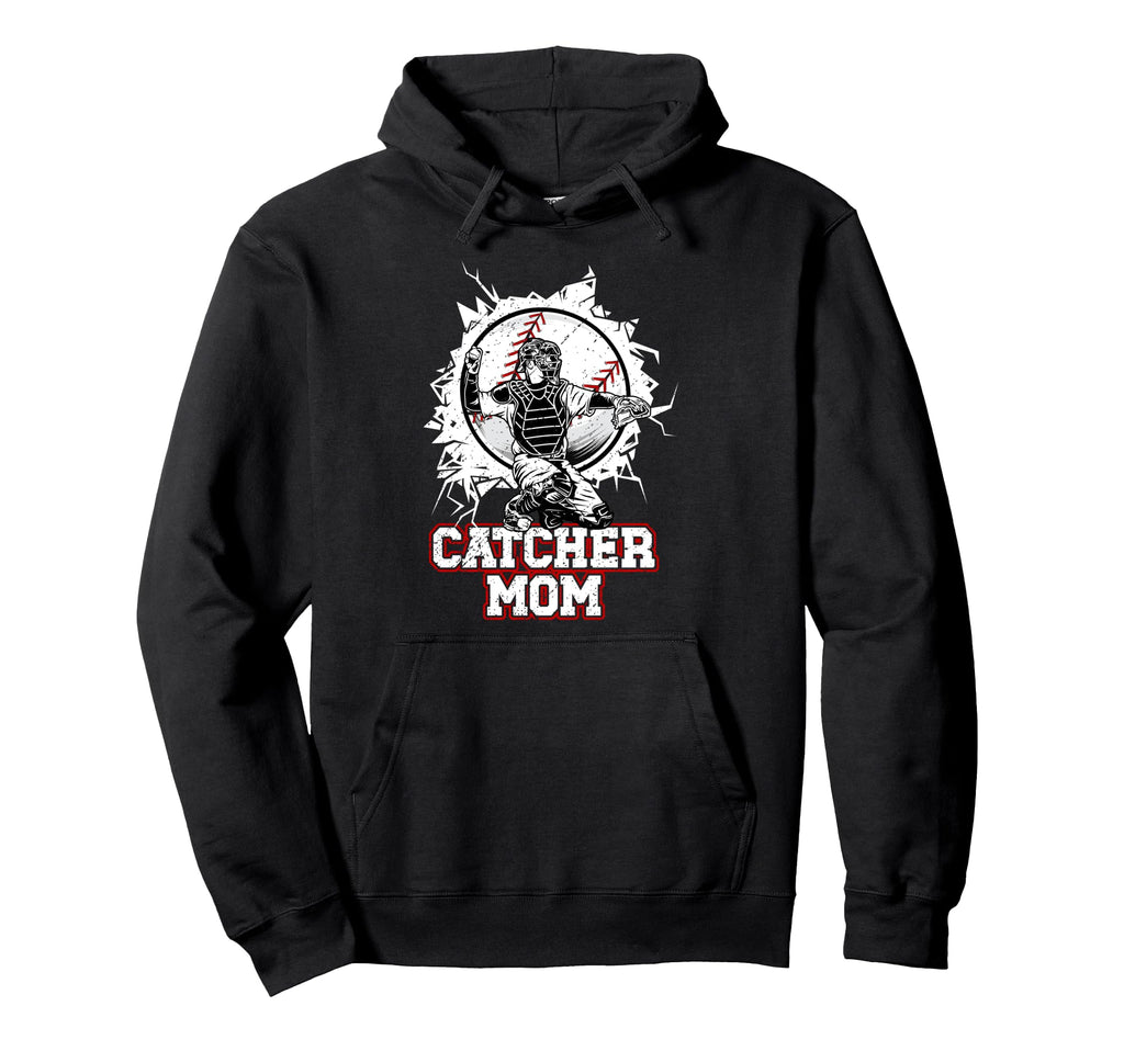 Baseball Catcher Mom Baseball Catcher Hoodie - Unique Graphic Men Women - T-Shirt, Sweatshirt, Hoodie
