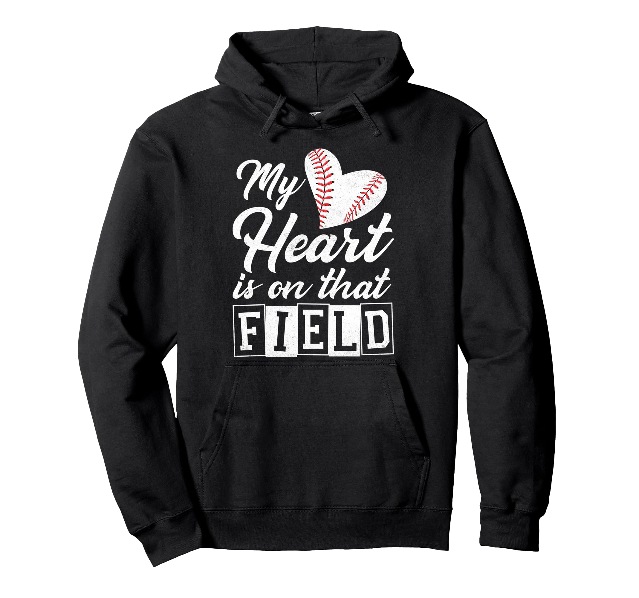 Funny My Heart Is That Field Baseball Hoodie - Novelty Apparel for Adults - T-Shirt, Sweatshirt, Hoodie