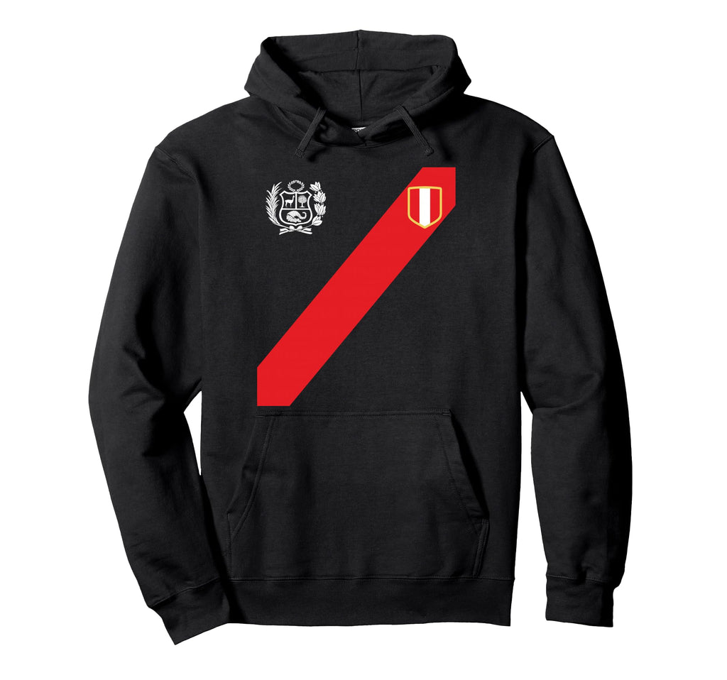 Peru Peruvian Flag Escudo Soccer Inspired Hoodie - Unique Graphic Unisex - T-Shirt, Sweatshirt, Hoodie