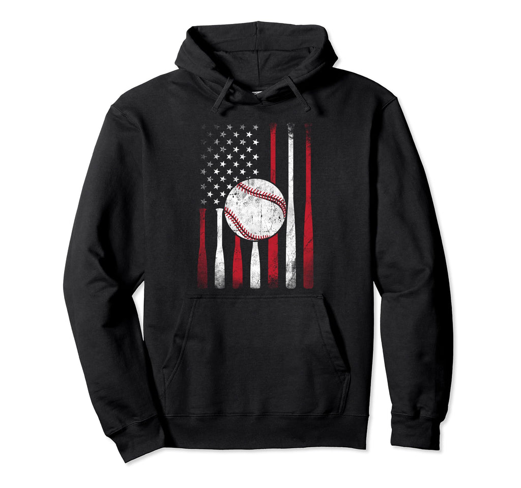 American Flag Baseball Team Hoodie - Minimalist Print Unisex - T-Shirt, Sweatshirt, Hoodie