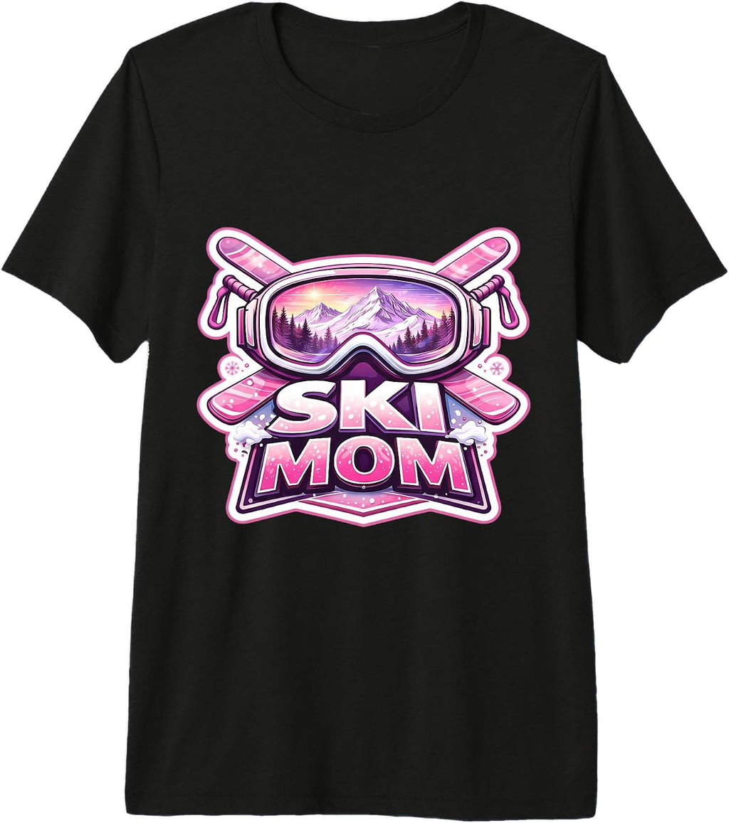 Ski Mom Skiing Mother's Day Skier Mama Merch - Adult & Kids T-Shirts, Sweatshirts & Hoodies apparel design preview 1