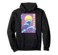 Great Wave Off Kanagawa Vaporwave Synthwave Hoodie - Graphic Print Unisex - T-Shirt, Sweatshirt, Hoodie