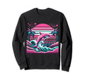 Dolphin Palm Sunset Vaporwave Sweatshirt - Casual Everyday Wear for Adults - T-Shirt, Sweatshirt, Hoodie