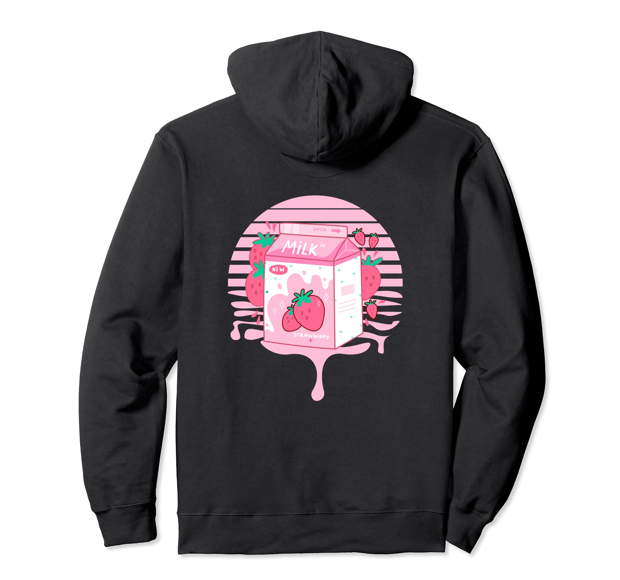 90S Japanese Pastel Strawberry Milk Carton Hoodie - Trendy Graphic Unisex - T-Shirt, Sweatshirt, Hoodie