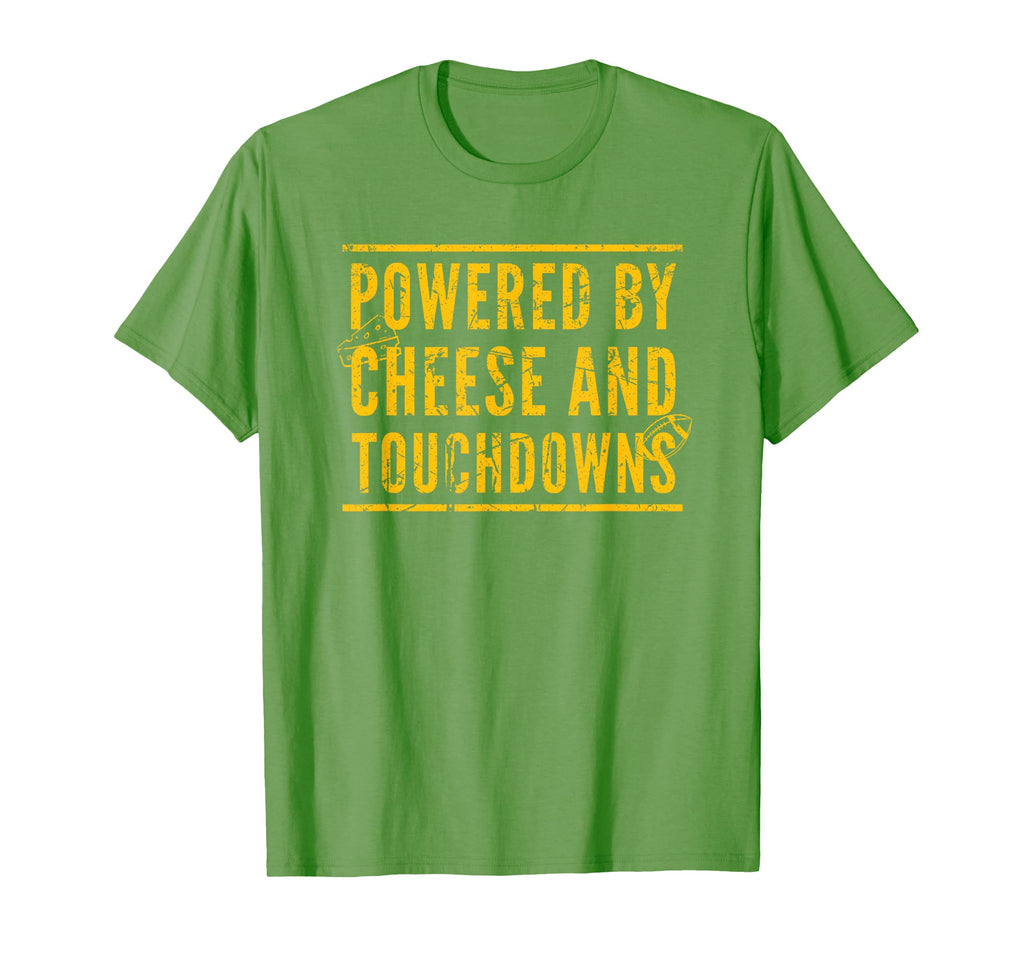 Powered Cheese And Football Distressed T-Shirt - Custom Art Print Men Women - T-Shirt, Sweatshirt, Hoodie