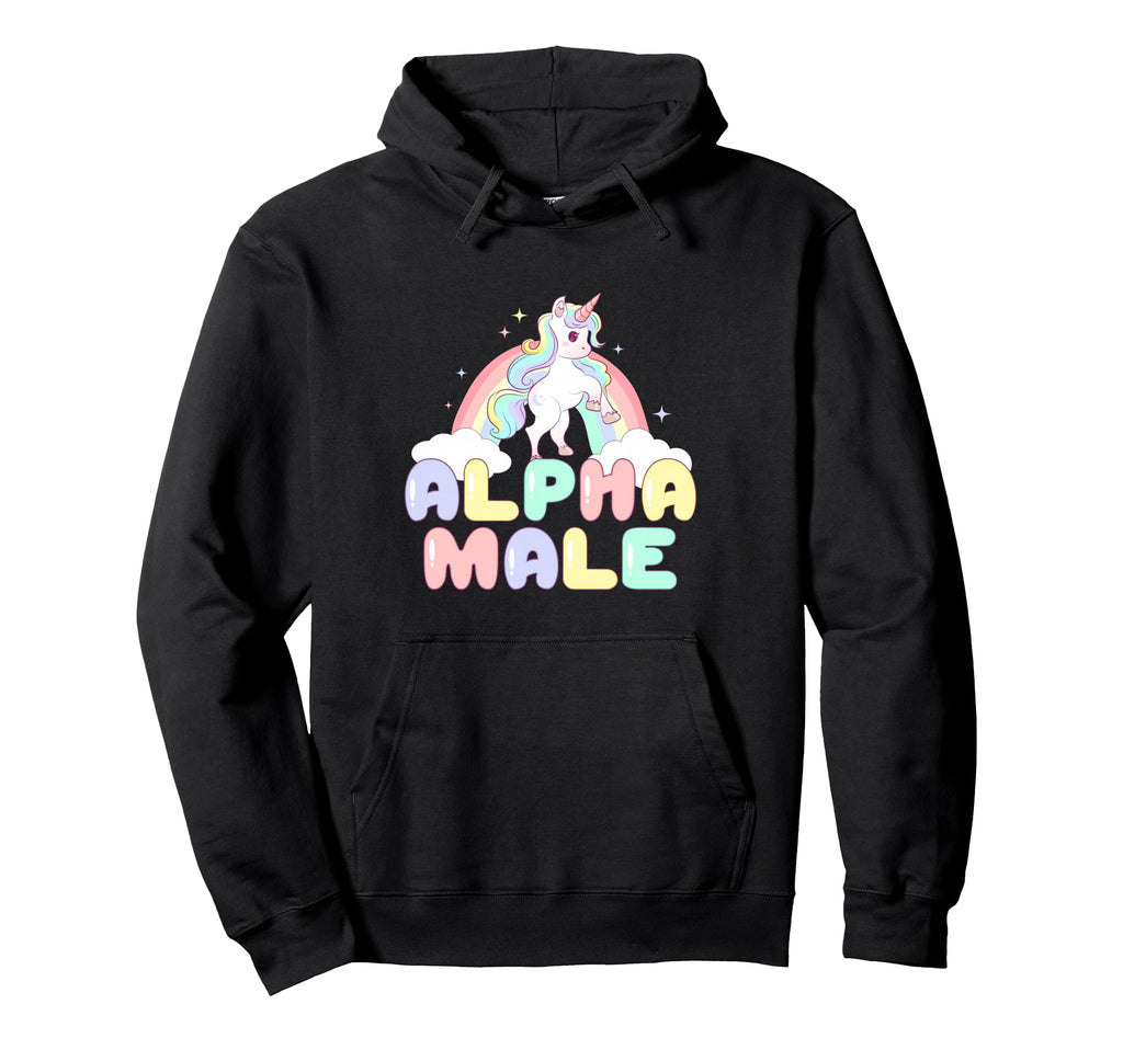 Alpha Male Funny Unicorn Y2K Hoodie - Fun Novelty Design Men Women - T-Shirt, Sweatshirt, Hoodie