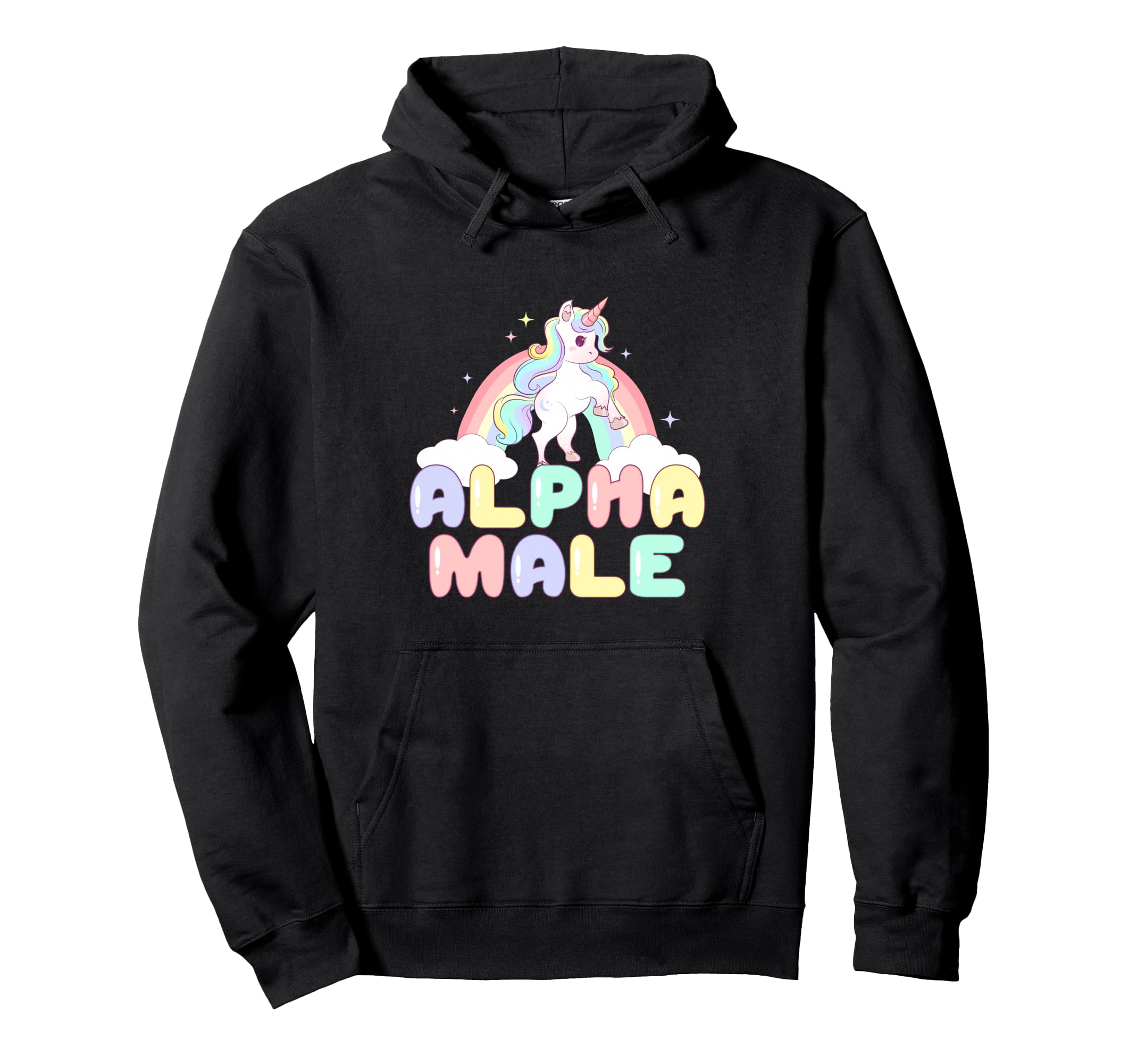 Alpha Male Funny Unicorn Y2K Hoodie - Fun Novelty Design Men Women - T-Shirt, Sweatshirt, Hoodie