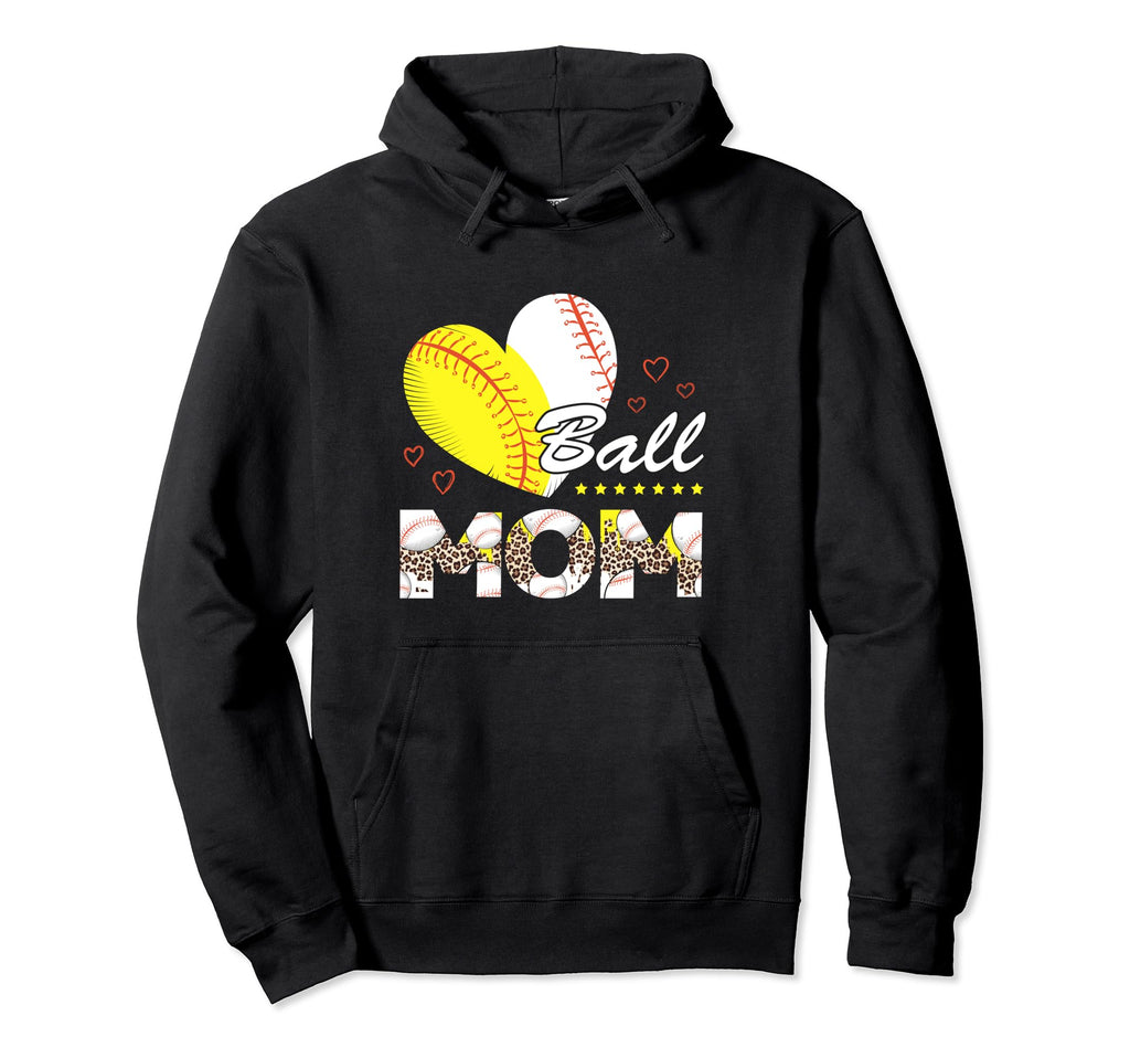 Mom Both Baseball Softball Mothers Day Hoodie - Minimalist Print Unisex - T-Shirt, Sweatshirt, Hoodie