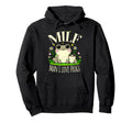 Funny Milf I Love Frogs Distressed Hoodie - Casual Everyday Wear Unisex - T-Shirt, Sweatshirt, Hoodie