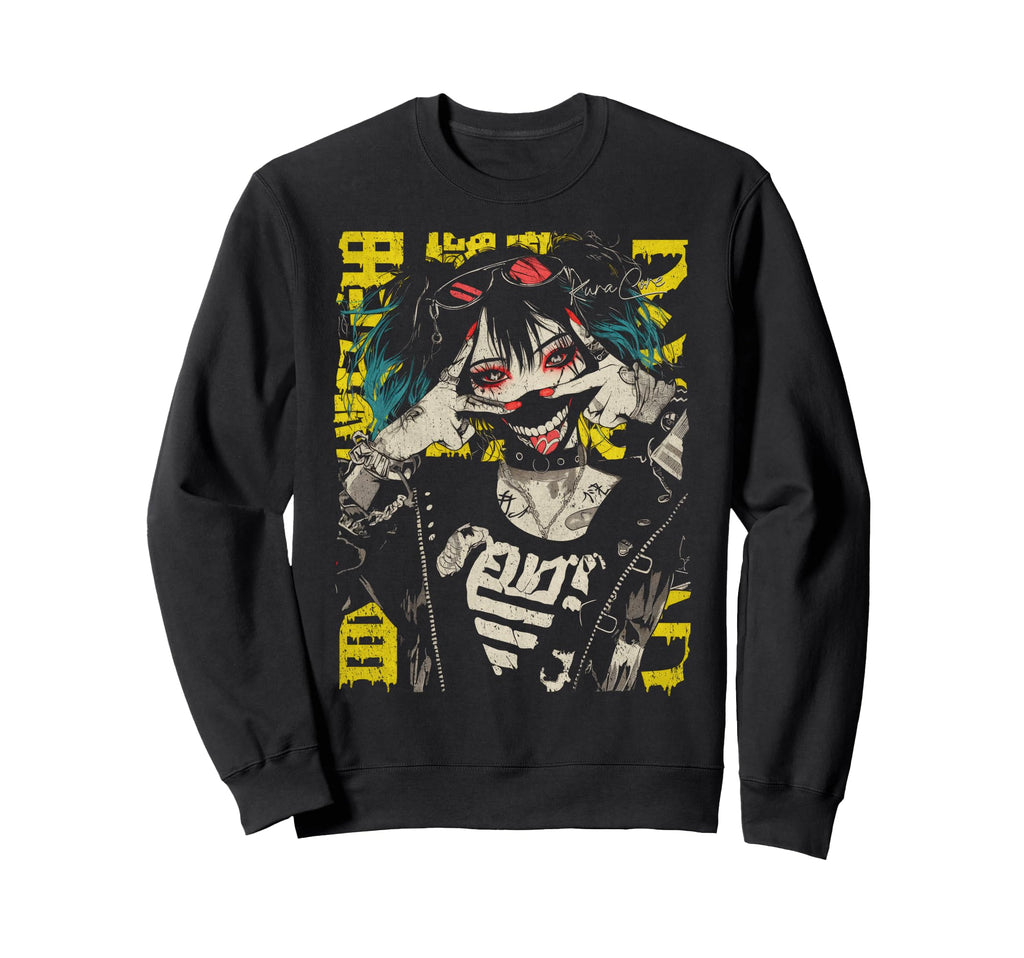 Japanese Streetwear Cyberpunk Y2K Sweatshirt - Unique Graphic Unisex - T-Shirt, Sweatshirt, Hoodie