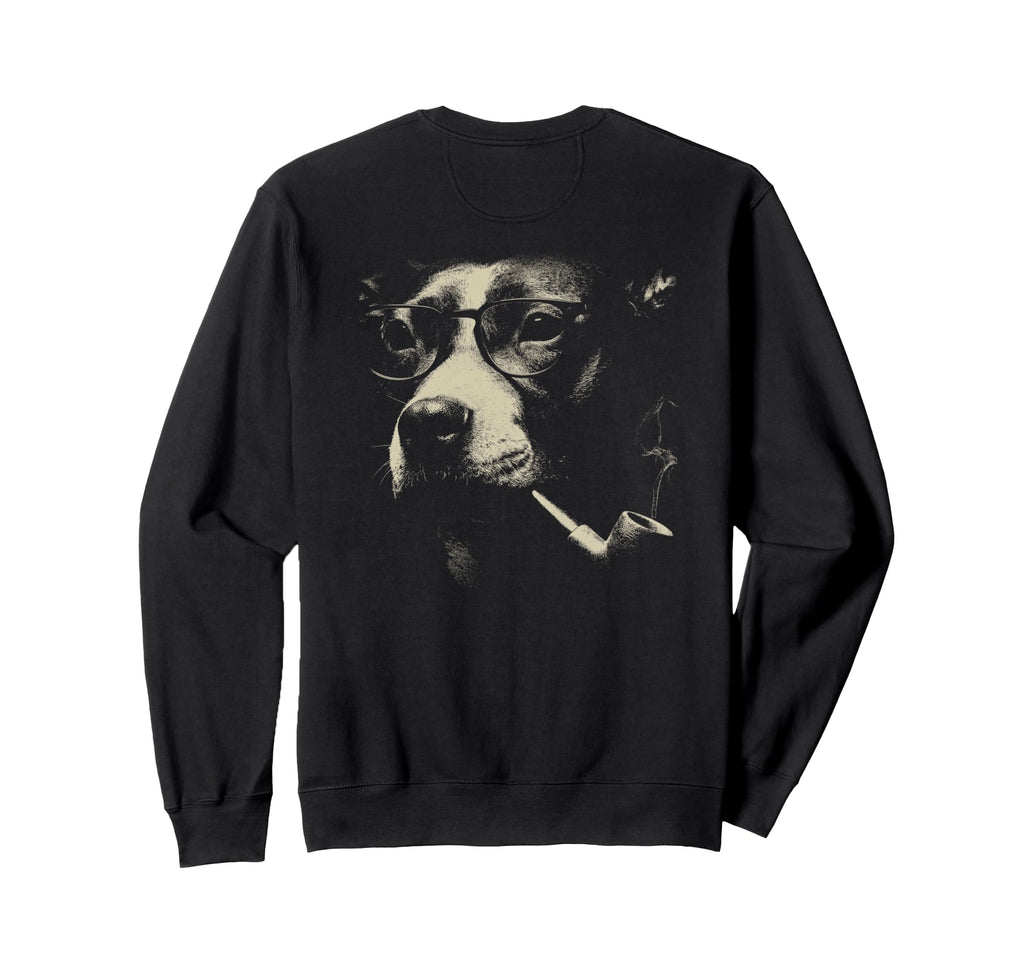 Pitbull Smoking Pipe Sunglasses Sweatshirt - Minimalist Print Men Women - T-Shirt, Sweatshirt, Hoodie