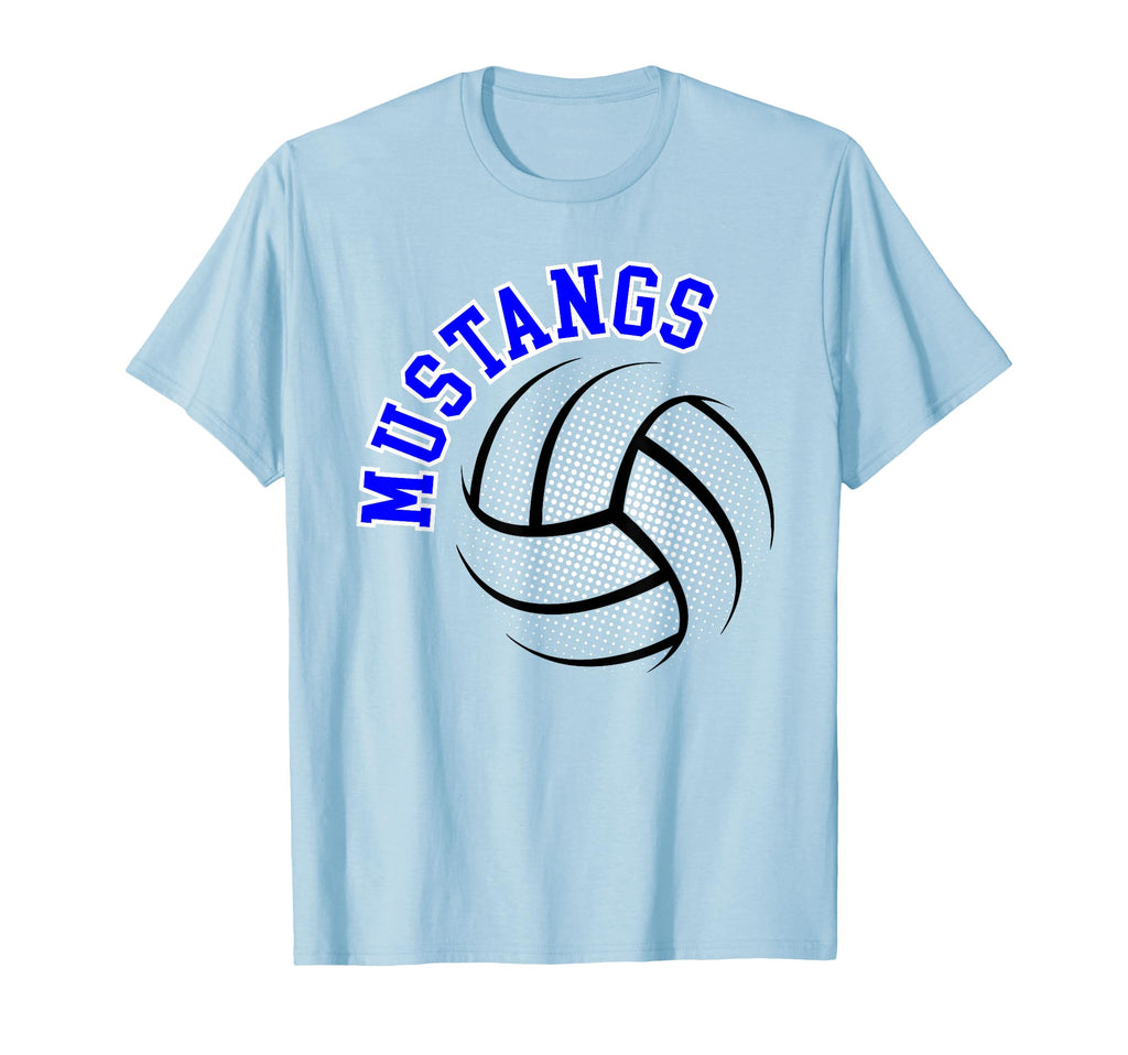 Mustangs Volleyball Mom Game Day Blue T-Shirt - Novelty Apparel Men Women - T-Shirt, Sweatshirt, Hoodie