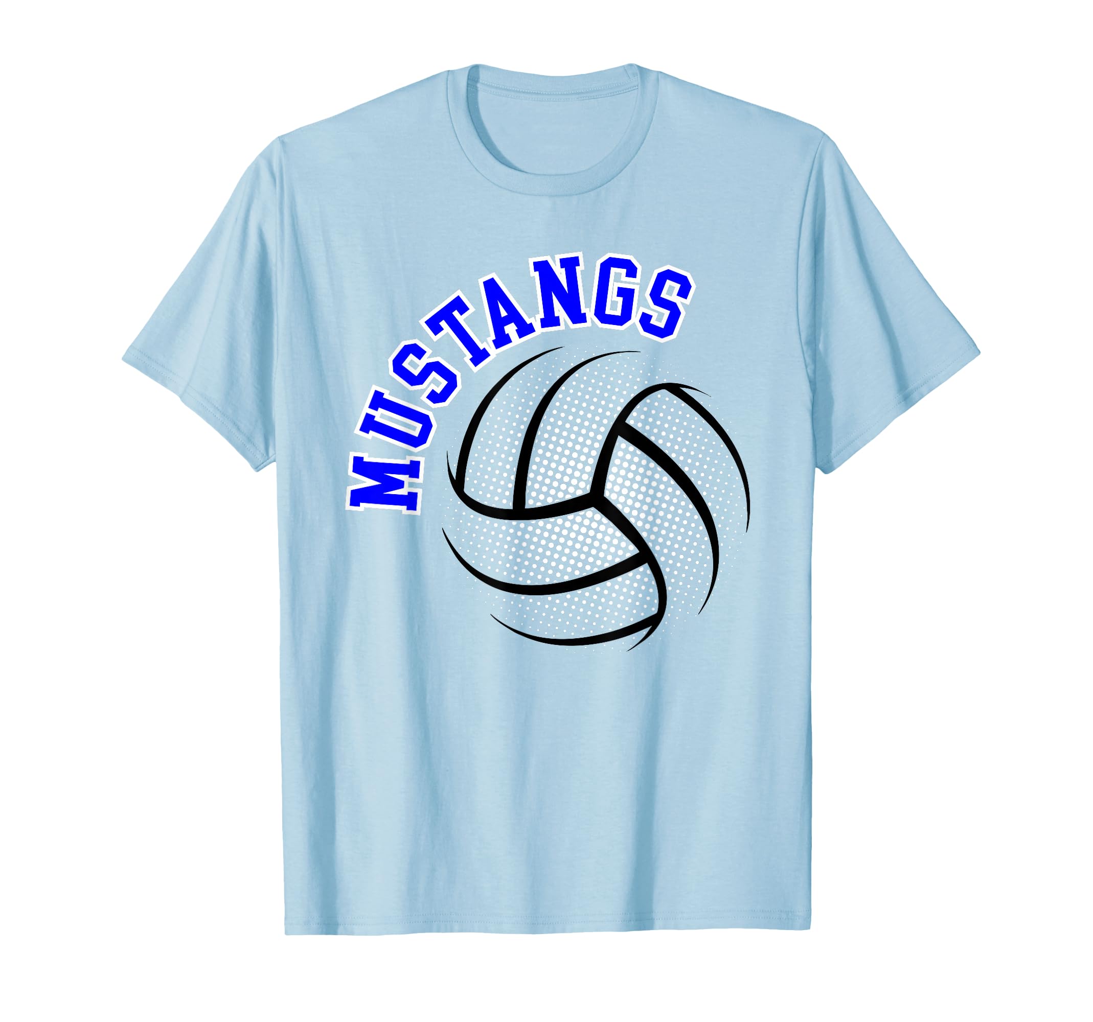 Mustangs Volleyball Mom Game Day Blue T-Shirt - Novelty Apparel Men Women - T-Shirt, Sweatshirt, Hoodie