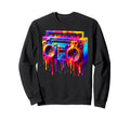 Dripping Paint Boombox Old School Sweatshirt - Casual Everyday Wear Unisex - T-Shirt, Sweatshirt, Hoodie