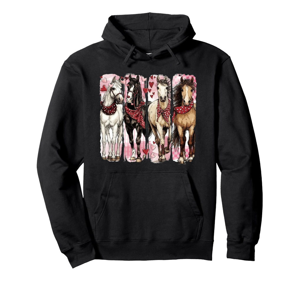 Western Horse Valentines Boho Horse Lover Hoodie - Graphic Print Unisex - T-Shirt, Sweatshirt, Hoodie