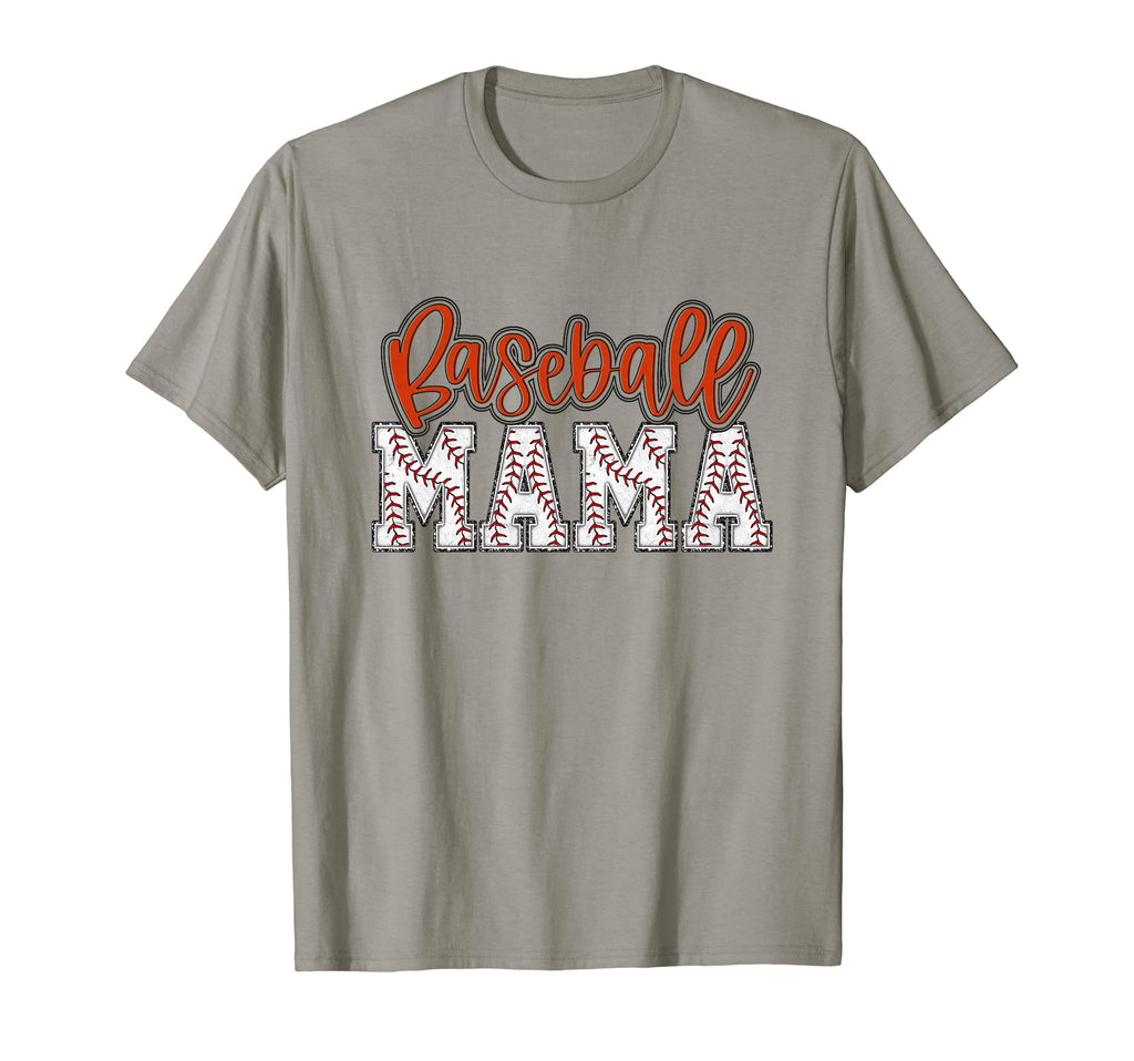 Baseball Mom Orange Baseball Mama T-Shirt - Casual Everyday Wear Men Women - T-Shirt, Sweatshirt, Hoodie