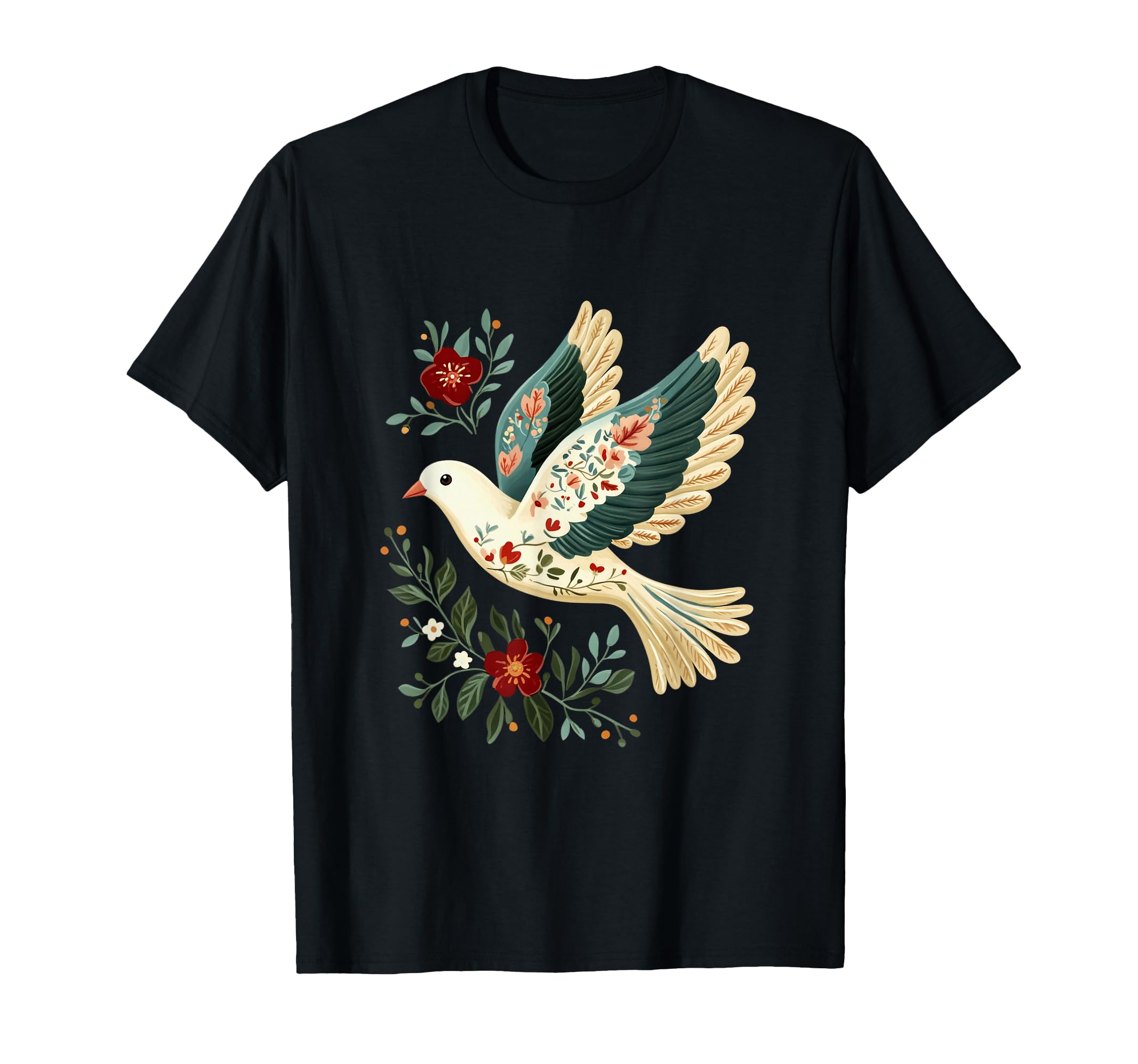 Peace Dove And Floral Flowers Love And T-Shirt - Fun Novelty Design Unisex - T-Shirt, Sweatshirt, Hoodie