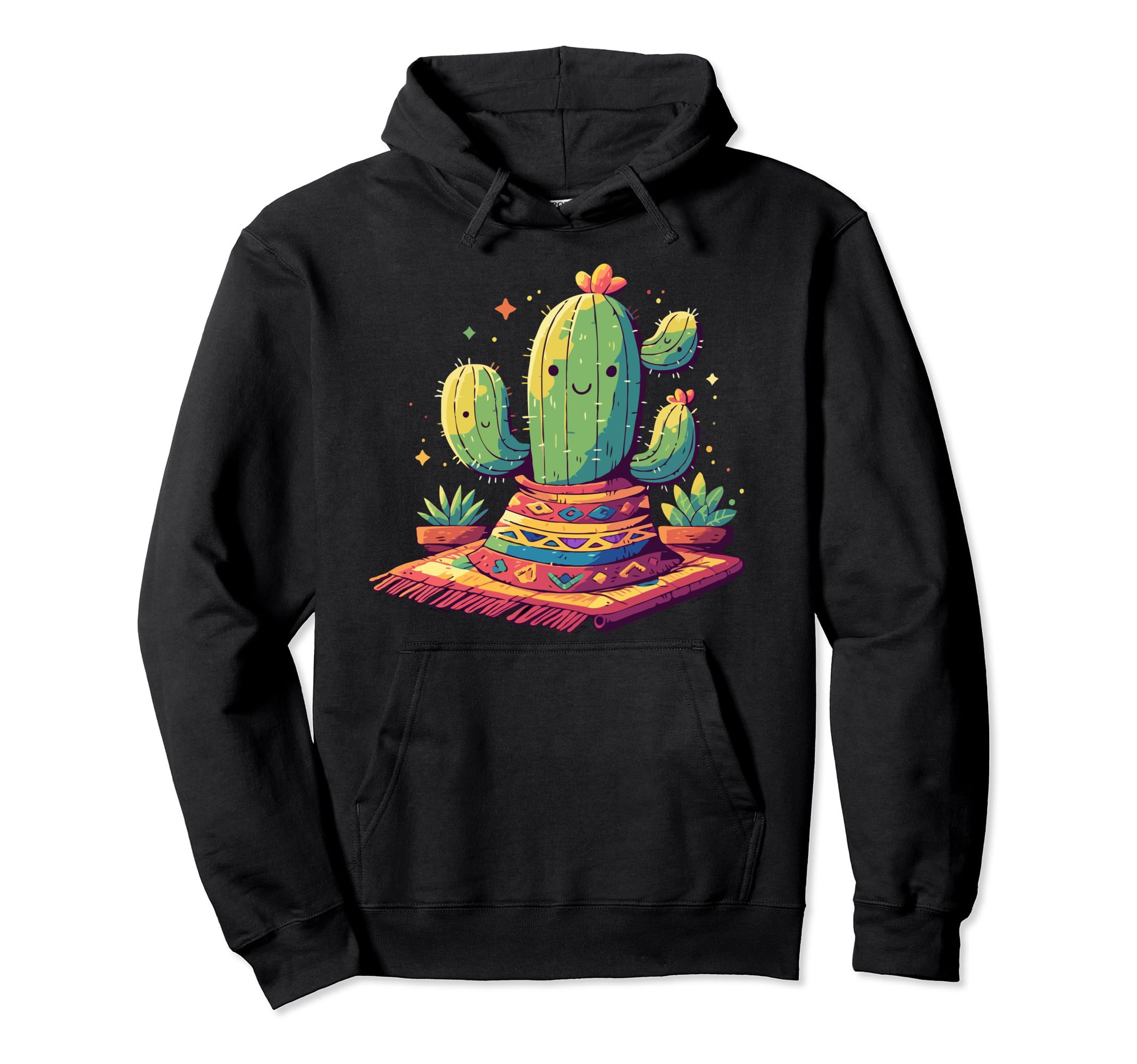 Cactus Serape Succulent Plant Cacti Hoodie - Minimalist Print for Adults - T-Shirt, Sweatshirt, Hoodie