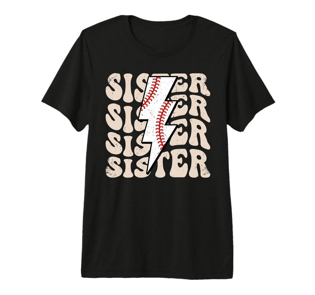 Lightning Groovy Proud Baseball Sister T-Shirt - Graphic Print Men Women - T-Shirt, Sweatshirt, Hoodie