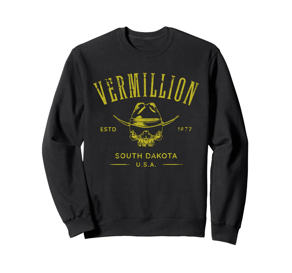 Vermillion South Dakota Distressed Sweatshirt - Minimalist Print Men Women - T-Shirt, Sweatshirt, Hoodie