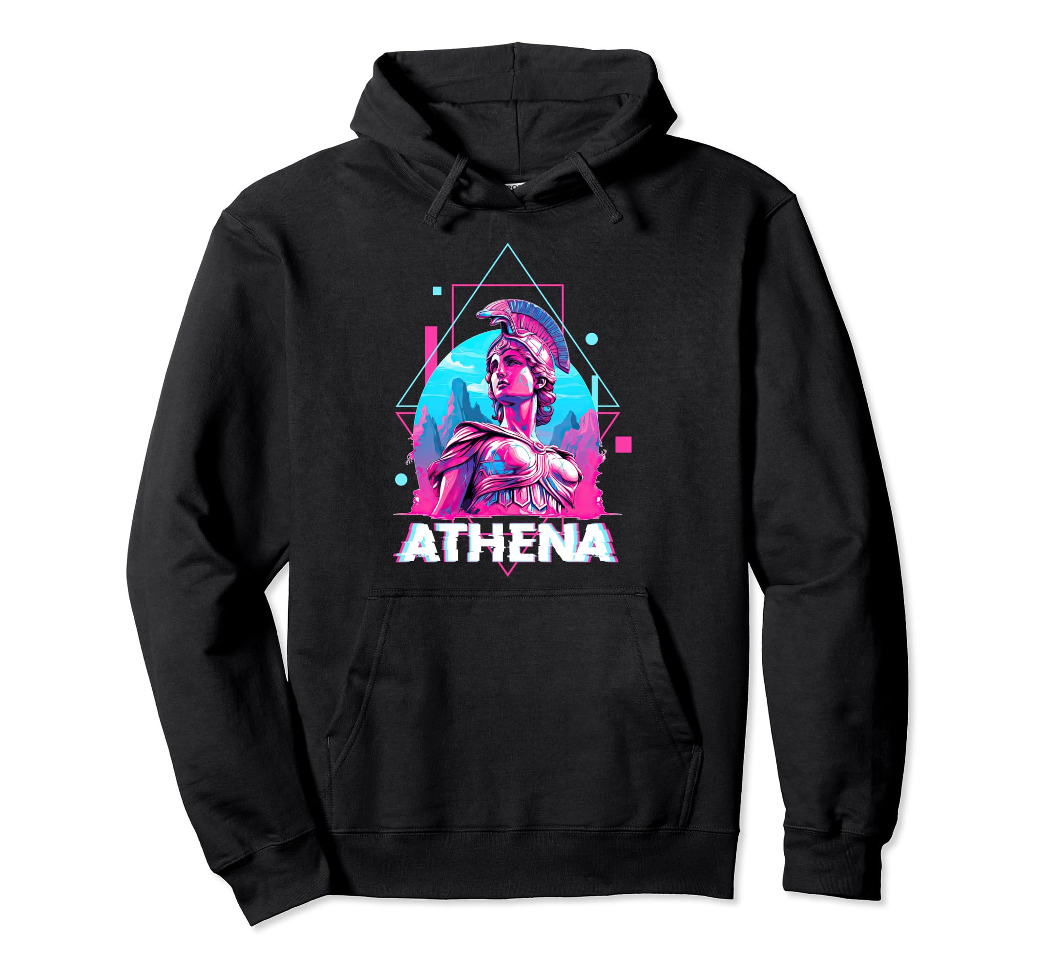 Athena Glitch Vaporwave Streetwear Hoodie - Casual Everyday Wear Unisex - T-Shirt, Sweatshirt, Hoodie