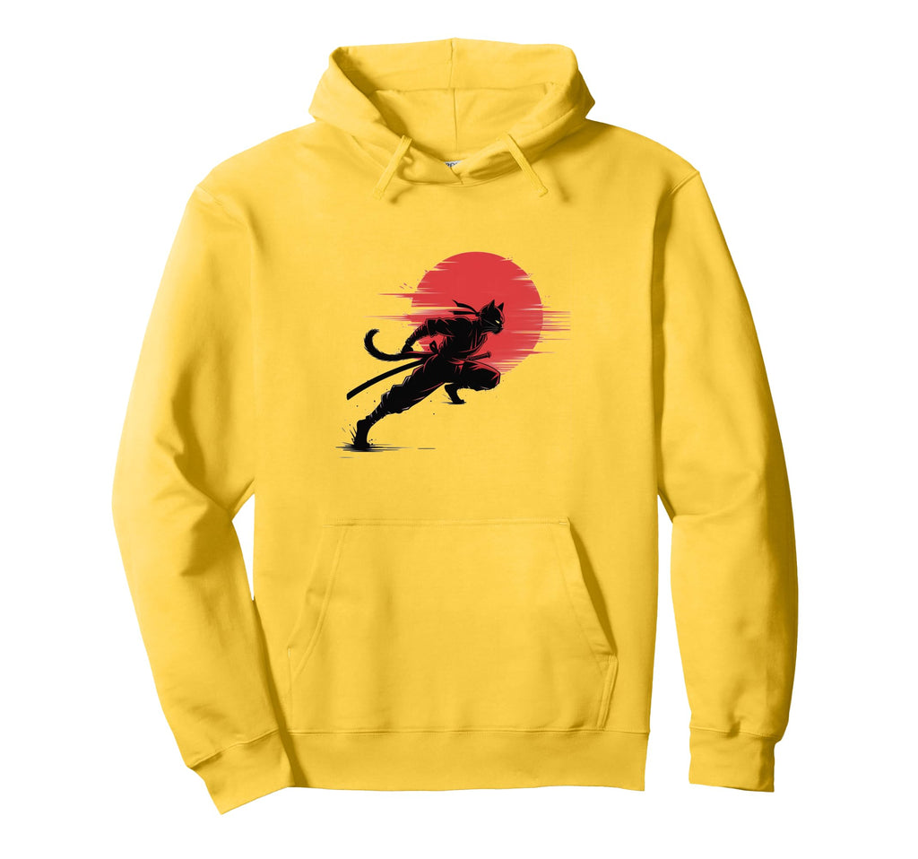 Bleached Samurai Cat Vibes Ninja Japanese Hoodie - Minimalist Print Unisex - T-Shirt, Sweatshirt, Hoodie