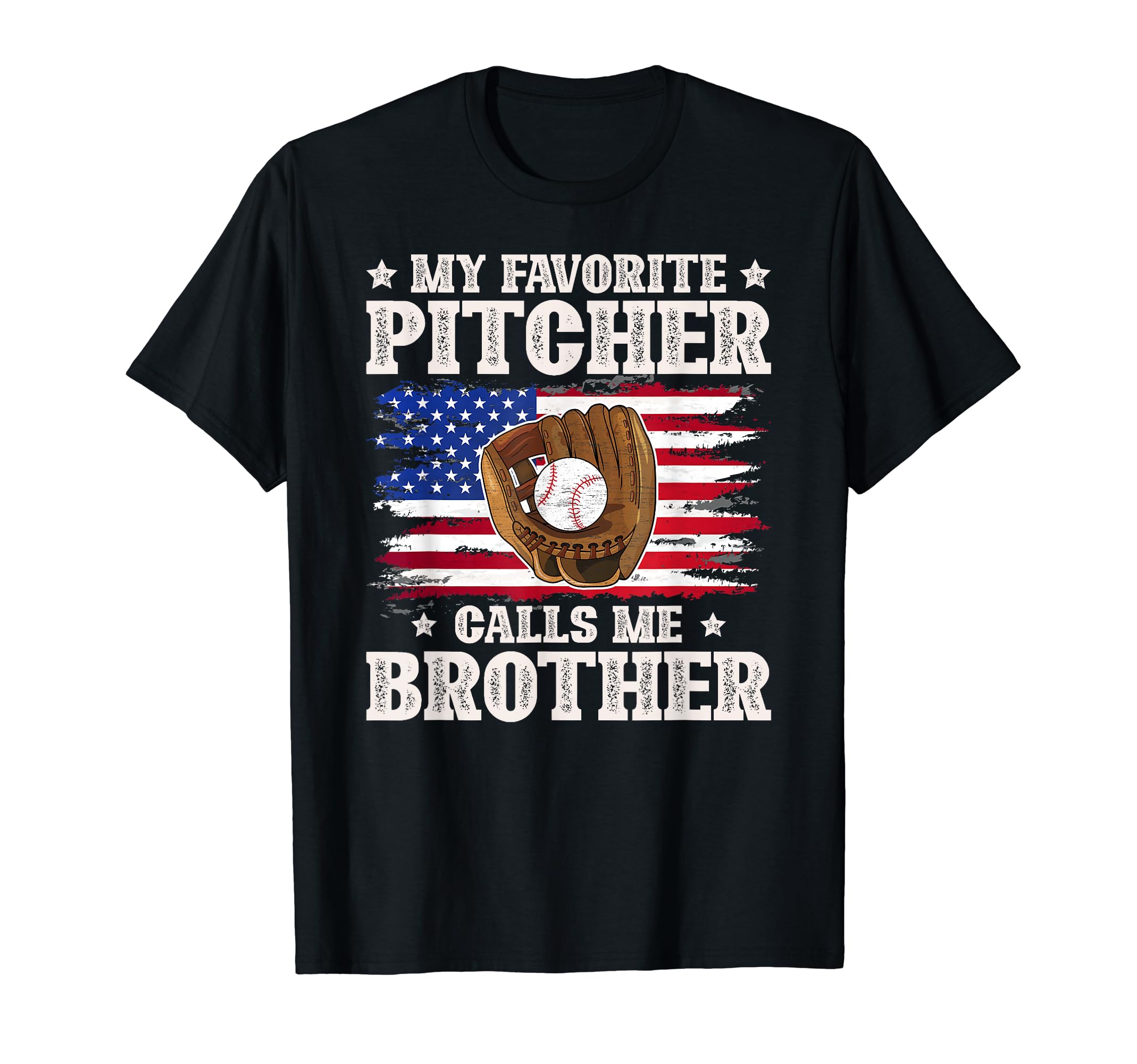Favorite Baseball Pitcher Brother T-Shirt - Custom Art Print for Adults - T-Shirt, Sweatshirt, Hoodie