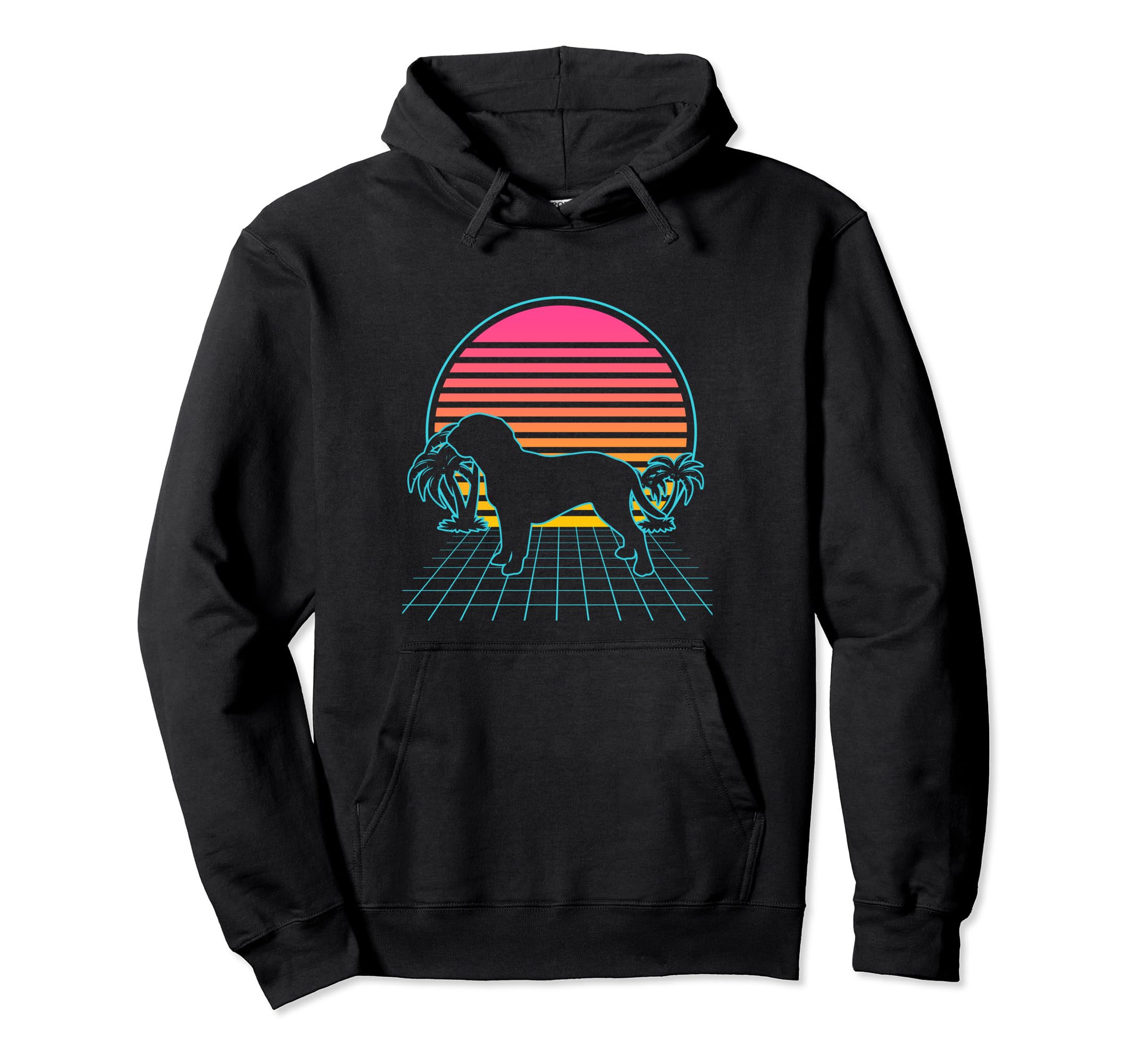 Dogue De Bordeaux Dog 80S Vaporwave Hoodie - Unique Graphic for Adults - T-Shirt, Sweatshirt, Hoodie