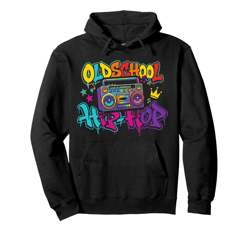 Oldschool Hip Hop Boombox Graffiti 90S Hoodie - Graphic Print for Adults - T-Shirt, Sweatshirt, Hoodie