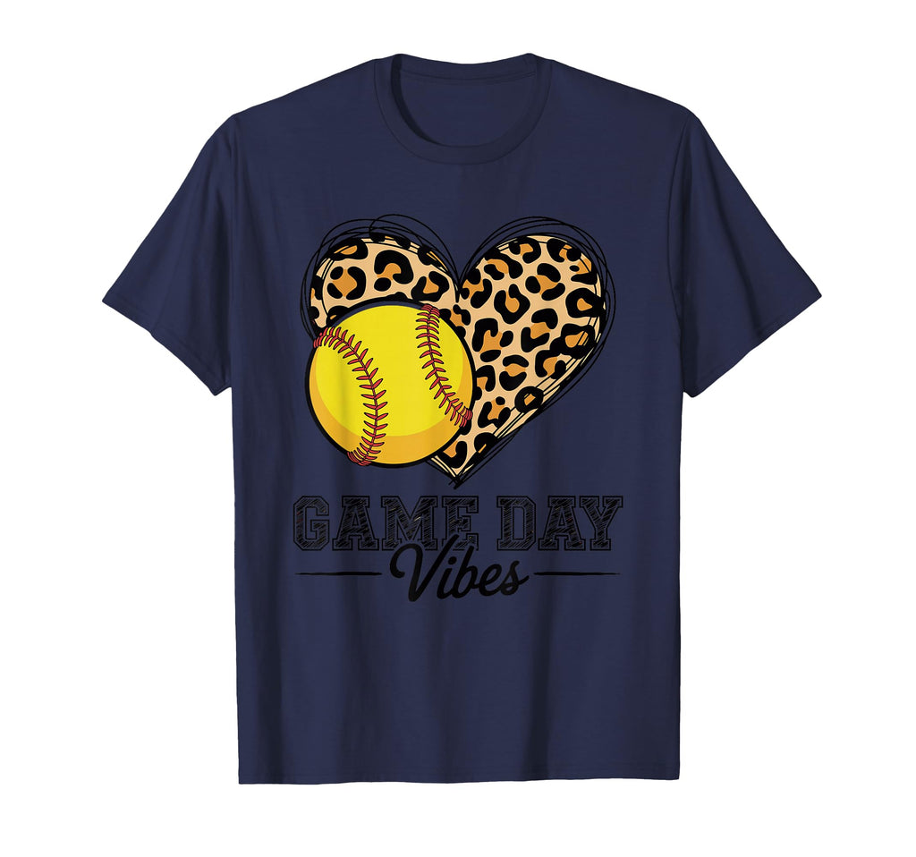 Softball Leopard Heart Fastpitch T-Shirt - Fun Novelty Design Men Women - T-Shirt, Sweatshirt, Hoodie
