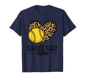 Softball Leopard Heart Fastpitch T-Shirt - Fun Novelty Design Men Women - T-Shirt, Sweatshirt, Hoodie