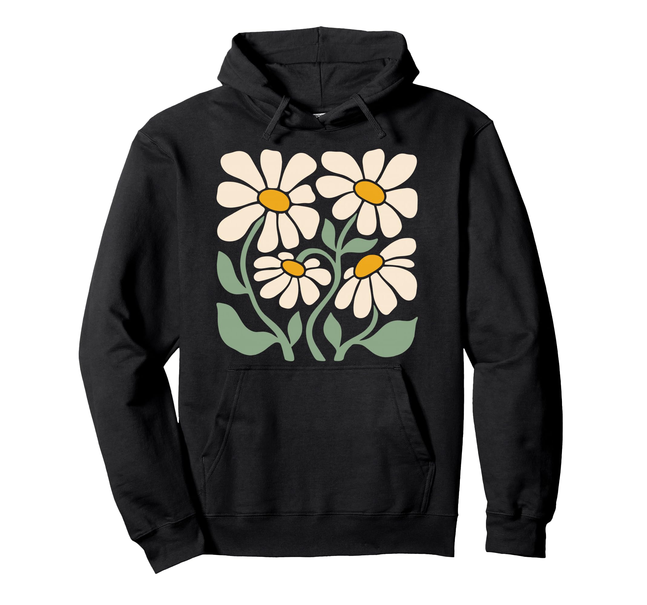 Daisy Flowers Minimal Floral Hoodie - Novelty Apparel for Adults - T-Shirt, Sweatshirt, Hoodie