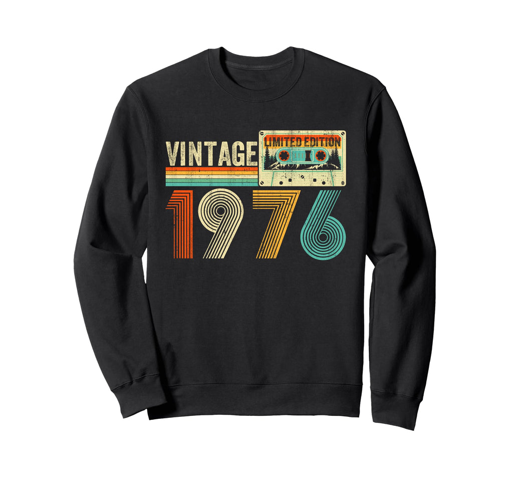 50 Year Old Born 1976 Cassette Sweatshirt - Minimalist Print for Adults - T-Shirt, Sweatshirt, Hoodie