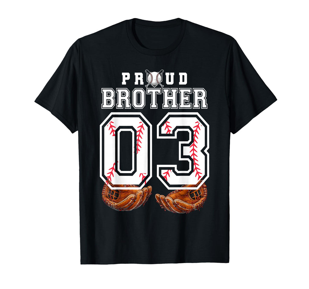 Proud Brother Baseball Player Number 3 T-Shirt - Trendy Graphic Men Women - T-Shirt, Sweatshirt, Hoodie