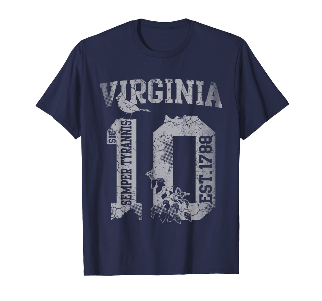 State Virginia 10Th State Distressed T-Shirt - Casual Everyday Wear Unisex - T-Shirt, Sweatshirt, Hoodie