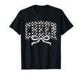 Checkered Cheer Coquette Bow Cheer T-Shirt - Aesthetic Graphic for Adults - T-Shirt, Sweatshirt, Hoodie