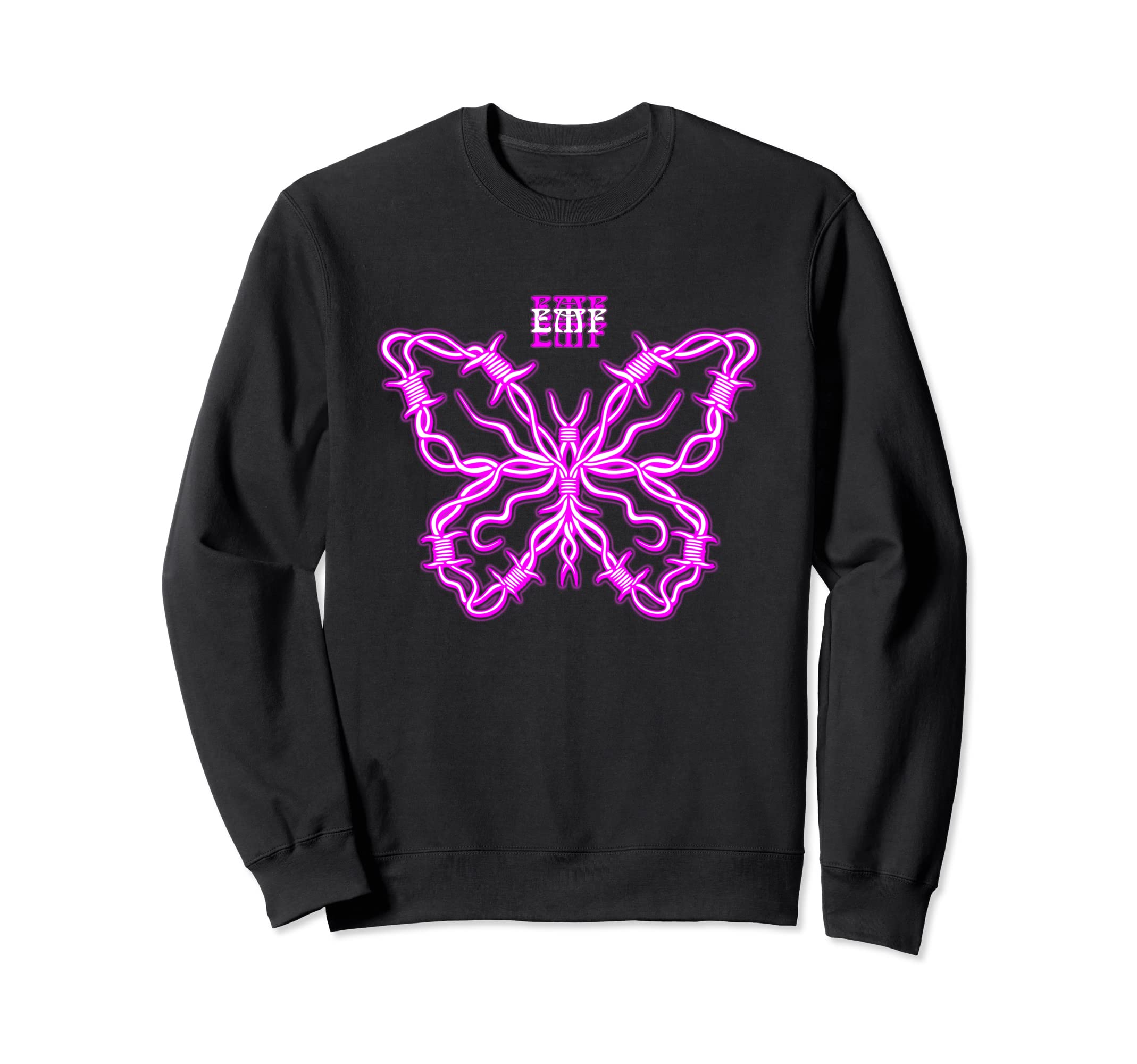 Barbwire Butterfly Retrowave Sweatshirt - Streetwear Style Men Women - T-Shirt, Sweatshirt, Hoodie