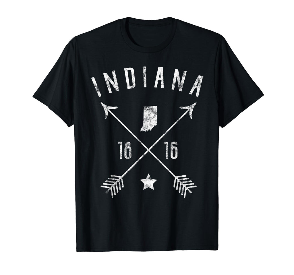 Indiana Home State Map Distressed T-Shirt - Casual Everyday Wear Unisex - T-Shirt, Sweatshirt, Hoodie