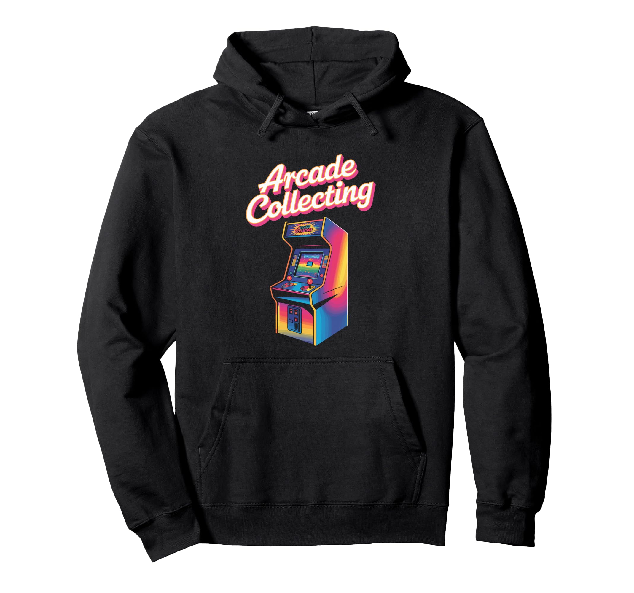 Arcade Collecting Cabinet Rainbow Stripes Hoodie - Graphic Print Men Women - T-Shirt, Sweatshirt, Hoodie