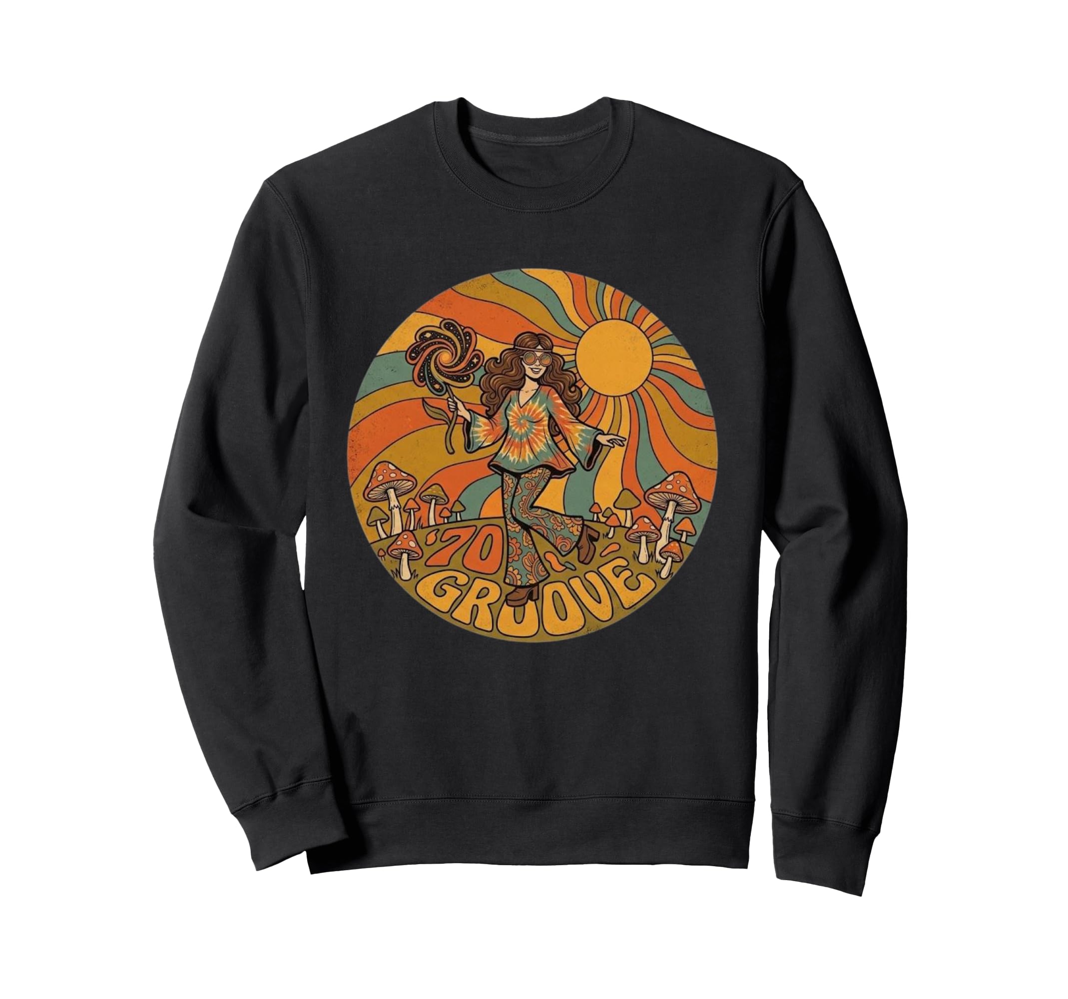 70S Groove Hippie Psychedelic Sweatshirt - Casual Everyday Wear Unisex - T-Shirt, Sweatshirt, Hoodie