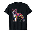 Boston Terrier Floral Dog Lover T-Shirt - Aesthetic Graphic Unisex - T-Shirt, Sweatshirt, Hoodie