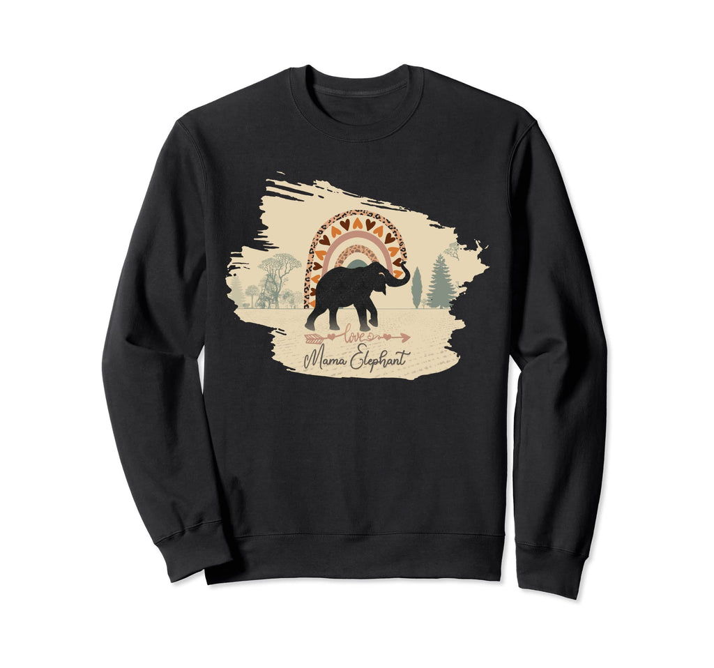 Mama Elephant And Rainbow Boho Sweatshirt - Unique Graphic for Adults - T-Shirt, Sweatshirt, Hoodie