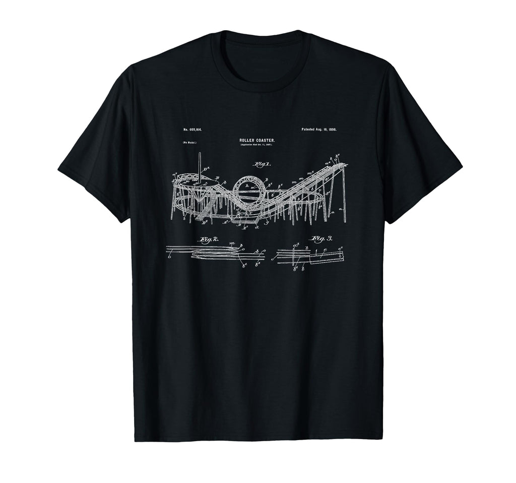 Wooden Roller Coaster Blueprint Crazy T-Shirt - Aesthetic Graphic Unisex - T-Shirt, Sweatshirt, Hoodie