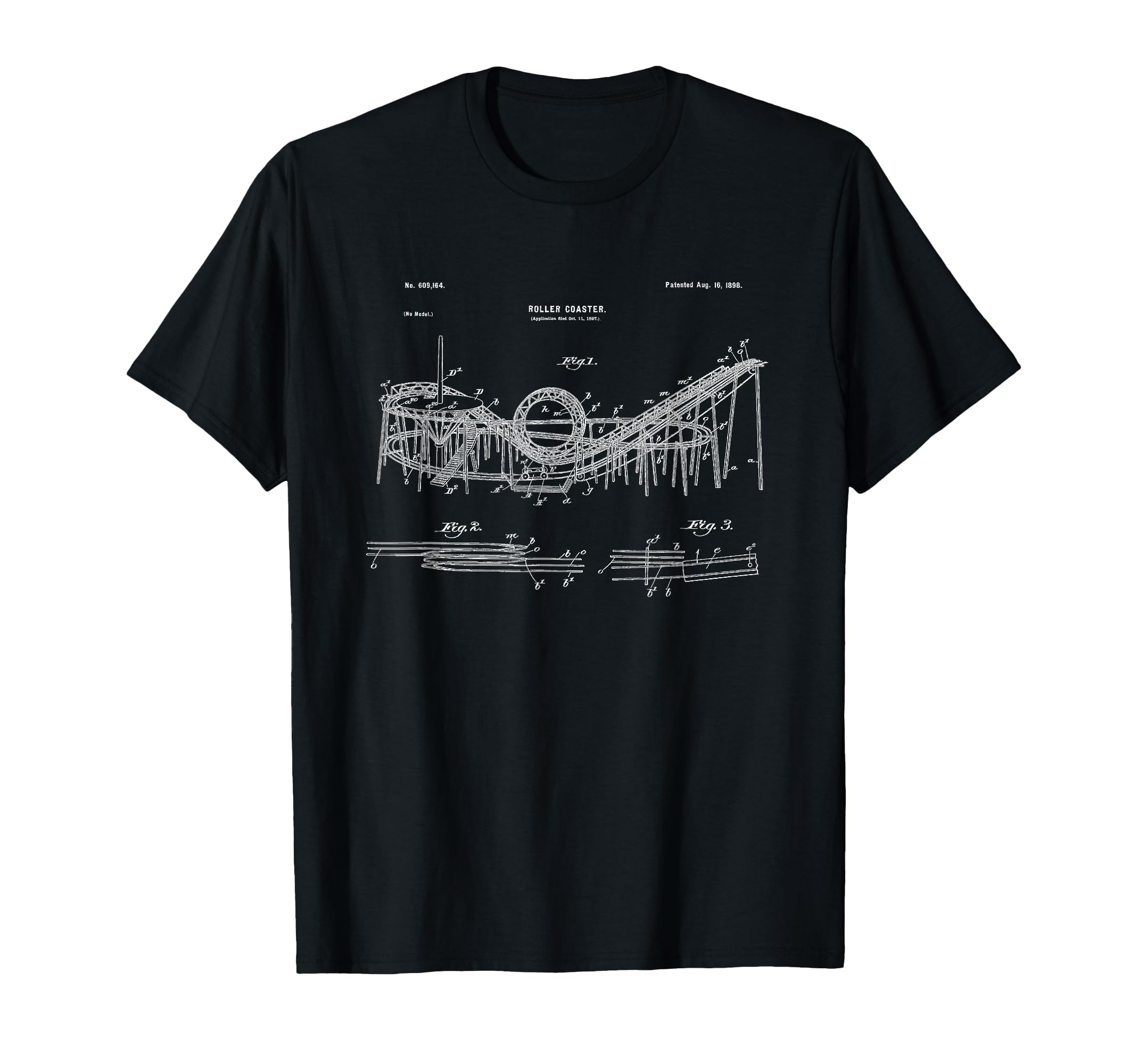 Wooden Roller Coaster Blueprint Crazy T-Shirt - Aesthetic Graphic Unisex - T-Shirt, Sweatshirt, Hoodie