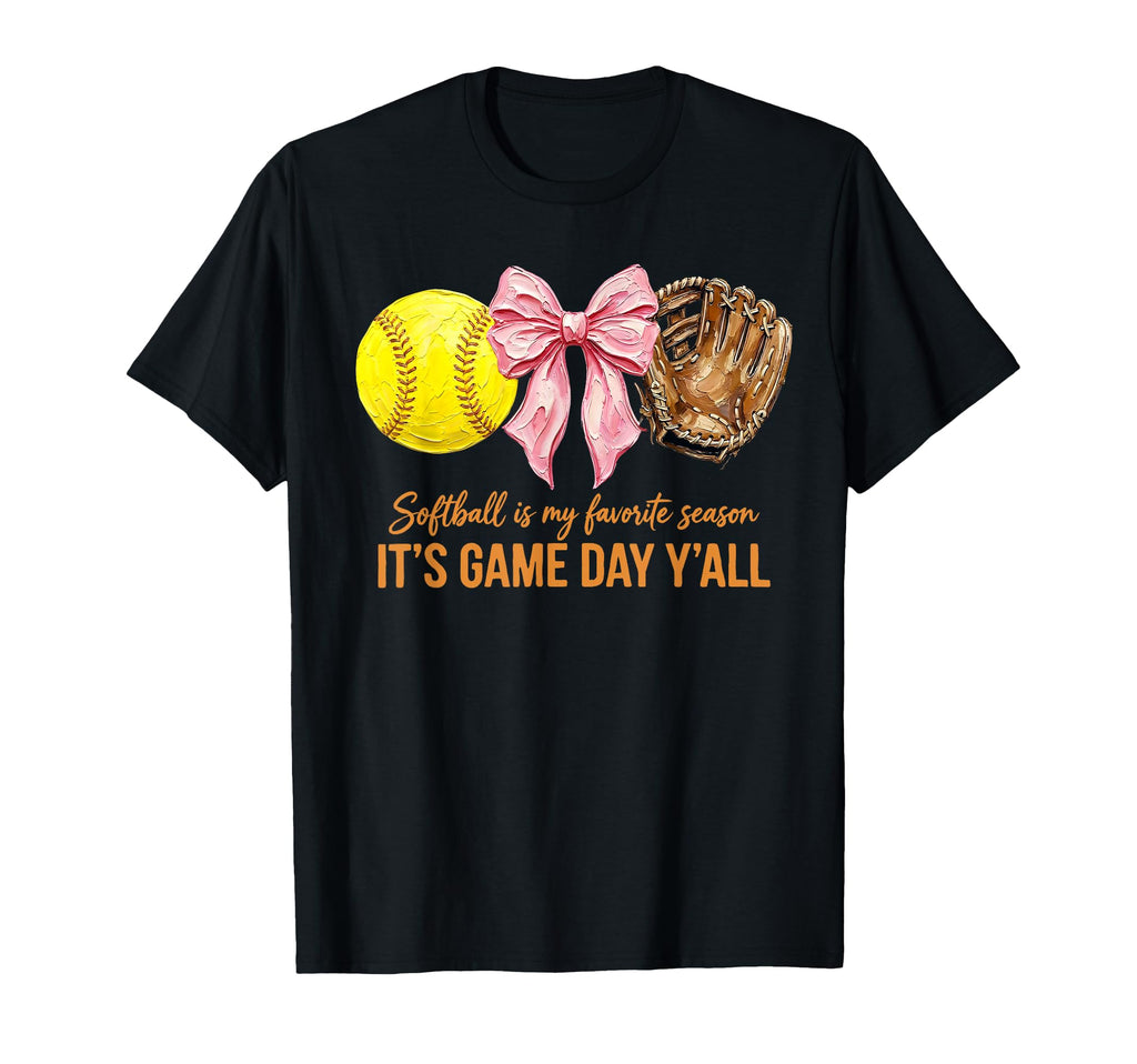 Softball Is My Favorite Season Coquette T-Shirt - Graphic Print Unisex - T-Shirt, Sweatshirt, Hoodie