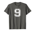Number 9 Nine Varsity Distressed T-Shirt - Custom Art Print Men Women - T-Shirt, Sweatshirt, Hoodie
