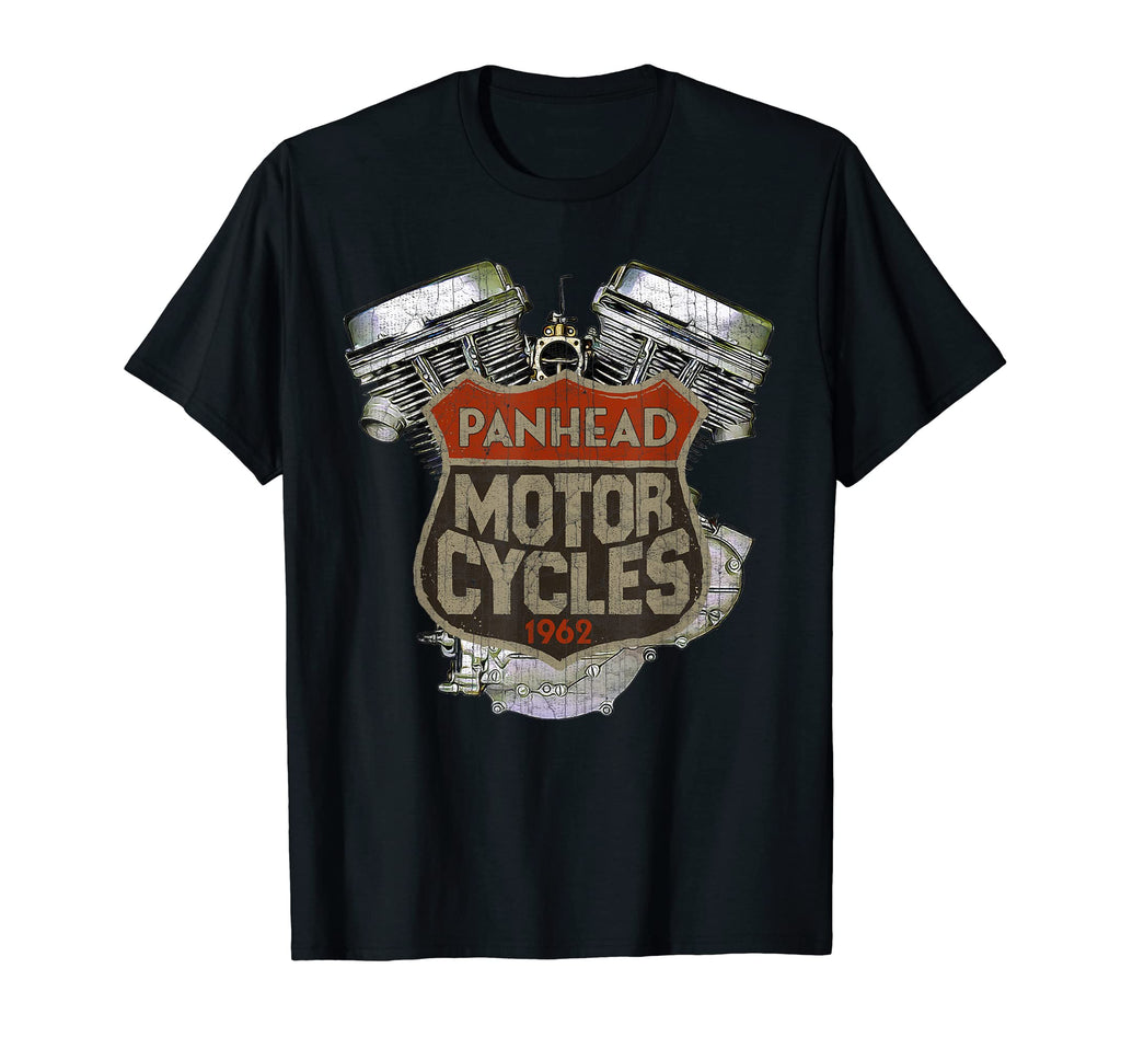 1962 Panhead Motorcycle Distressed T-Shirt - Minimalist Print for Adults - T-Shirt, Sweatshirt, Hoodie