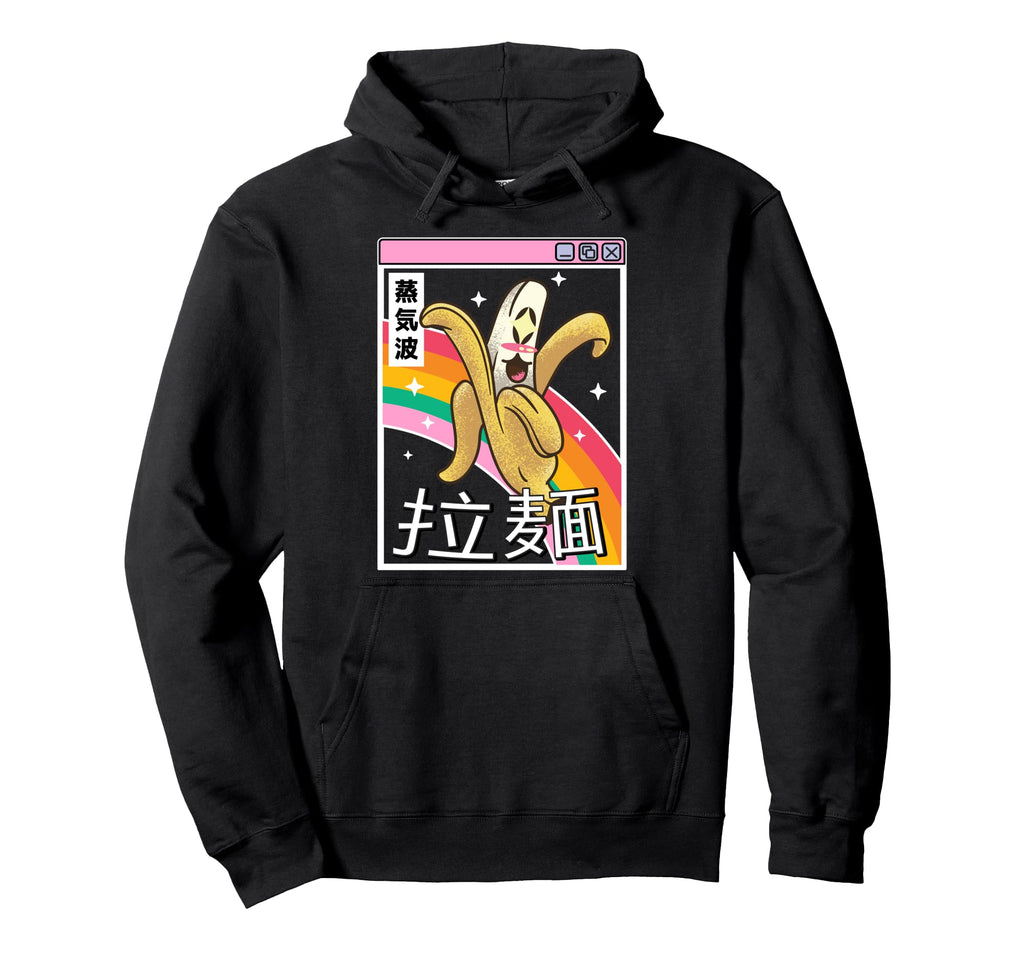 Japan Banana Kawaii Grid Rainbow Hoodie - Custom Art Print Men Women - T-Shirt, Sweatshirt, Hoodie
