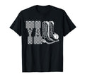 Yall Cowboy Boots Checkered Western T-Shirt - Unique Graphic for Adults - T-Shirt, Sweatshirt, Hoodie
